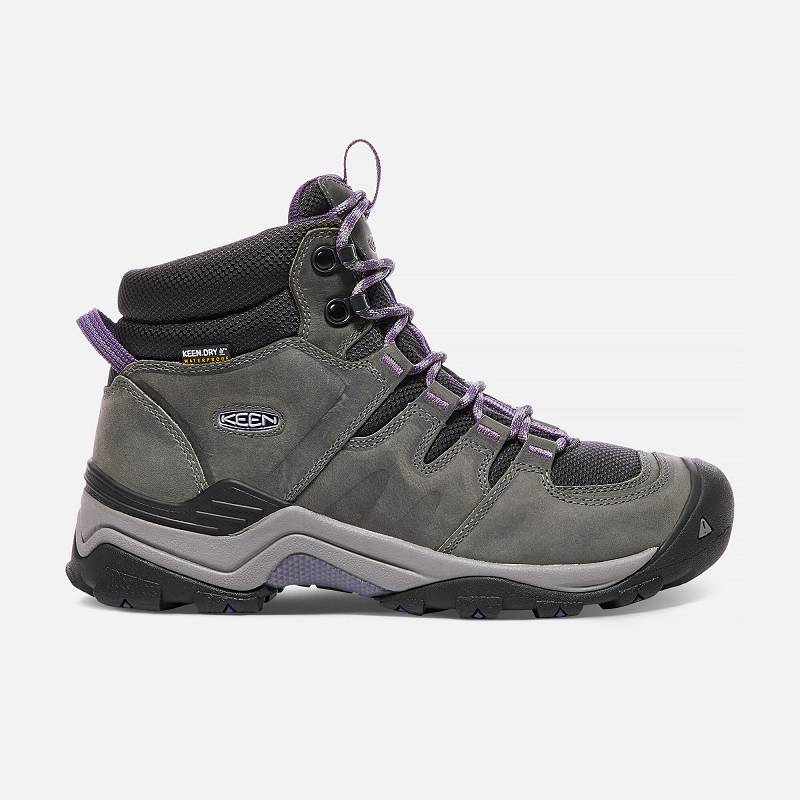 Keen Gypsum II Mid Waterproof Wanderstiefel Damen DE-15607 Earl Grey/Purple Plumeria - Keen Damensch